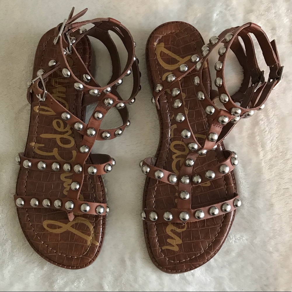 Gladiator sandals with silver studs, NWOT